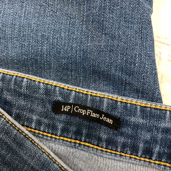 Talbots Women Crop Flare Jeans Size 14P 14 Petite Blue Denim B171 -2 - Picture 9 of 16
